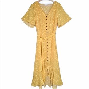 NWOT Indigo Rose polka dot ruffle dress